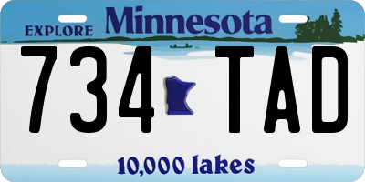 MN license plate 734TAD