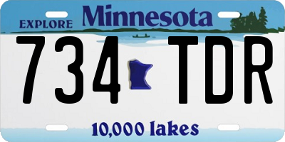 MN license plate 734TDR