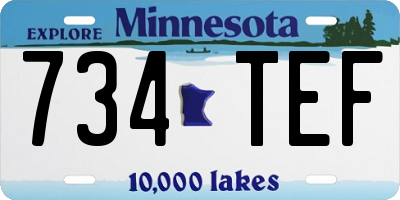 MN license plate 734TEF