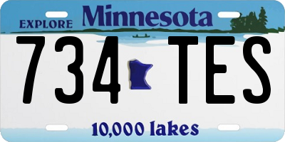 MN license plate 734TES