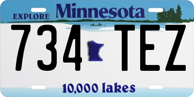 MN license plate 734TEZ