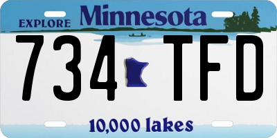 MN license plate 734TFD