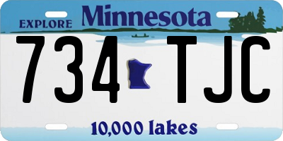 MN license plate 734TJC
