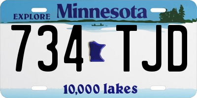 MN license plate 734TJD