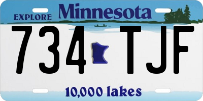 MN license plate 734TJF