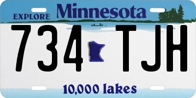 MN license plate 734TJH