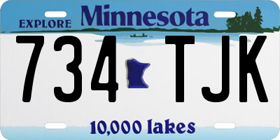 MN license plate 734TJK