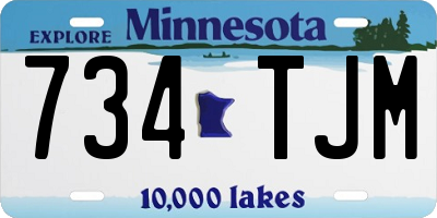 MN license plate 734TJM