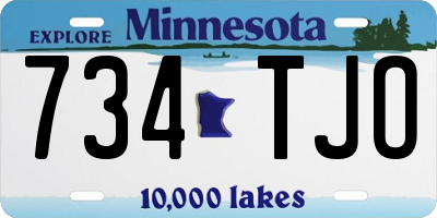MN license plate 734TJO