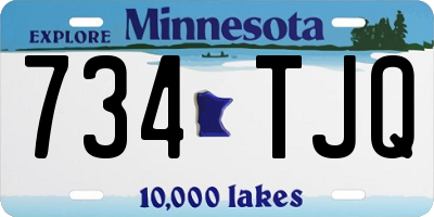 MN license plate 734TJQ