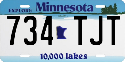 MN license plate 734TJT