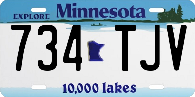 MN license plate 734TJV