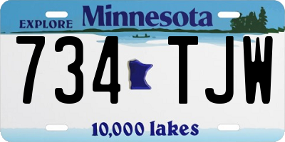MN license plate 734TJW