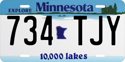 MN license plate 734TJY