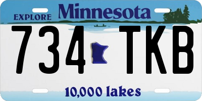 MN license plate 734TKB