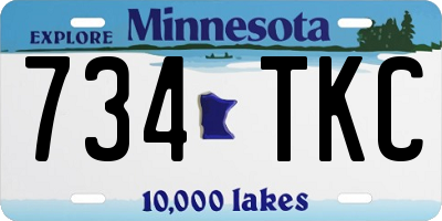 MN license plate 734TKC