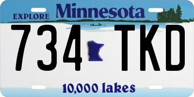 MN license plate 734TKD
