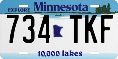 MN license plate 734TKF