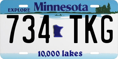 MN license plate 734TKG