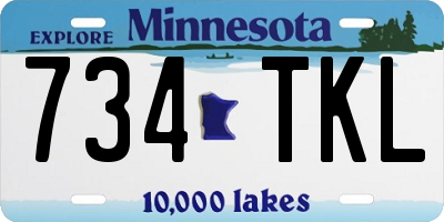 MN license plate 734TKL