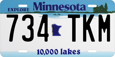 MN license plate 734TKM