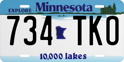 MN license plate 734TKO