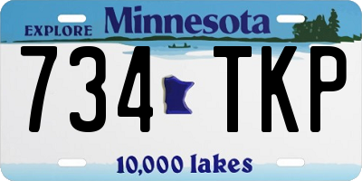 MN license plate 734TKP
