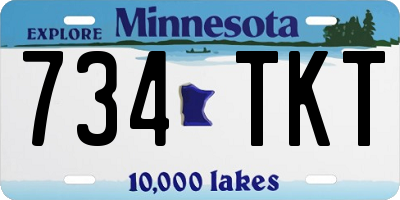MN license plate 734TKT