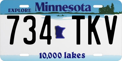 MN license plate 734TKV