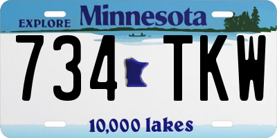 MN license plate 734TKW