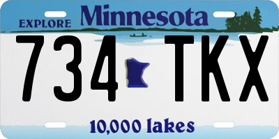 MN license plate 734TKX