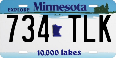 MN license plate 734TLK