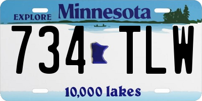 MN license plate 734TLW
