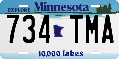 MN license plate 734TMA