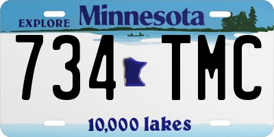 MN license plate 734TMC