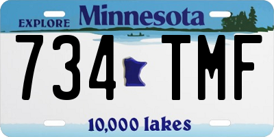MN license plate 734TMF