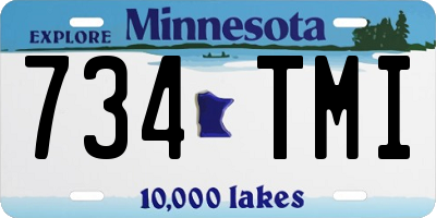 MN license plate 734TMI