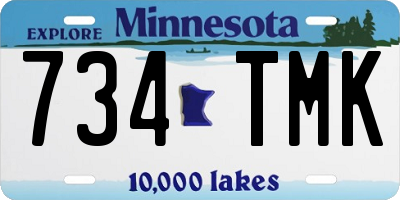 MN license plate 734TMK