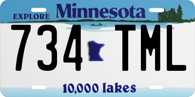 MN license plate 734TML
