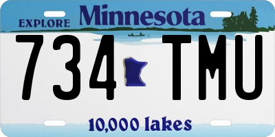 MN license plate 734TMU
