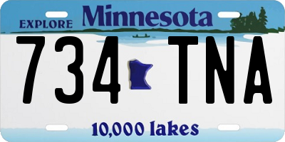 MN license plate 734TNA
