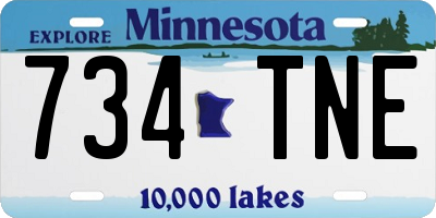 MN license plate 734TNE