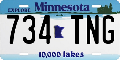 MN license plate 734TNG