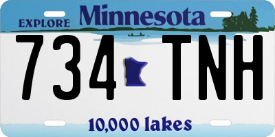 MN license plate 734TNH
