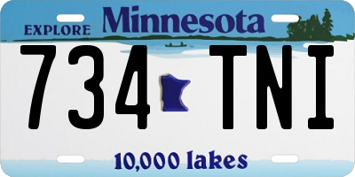 MN license plate 734TNI