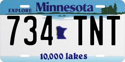MN license plate 734TNT