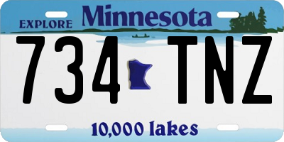 MN license plate 734TNZ