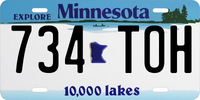 MN license plate 734TOH