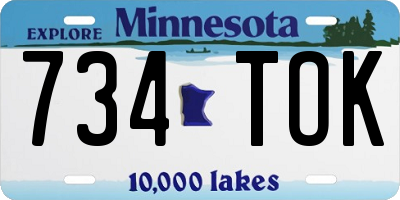 MN license plate 734TOK