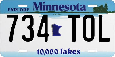 MN license plate 734TOL